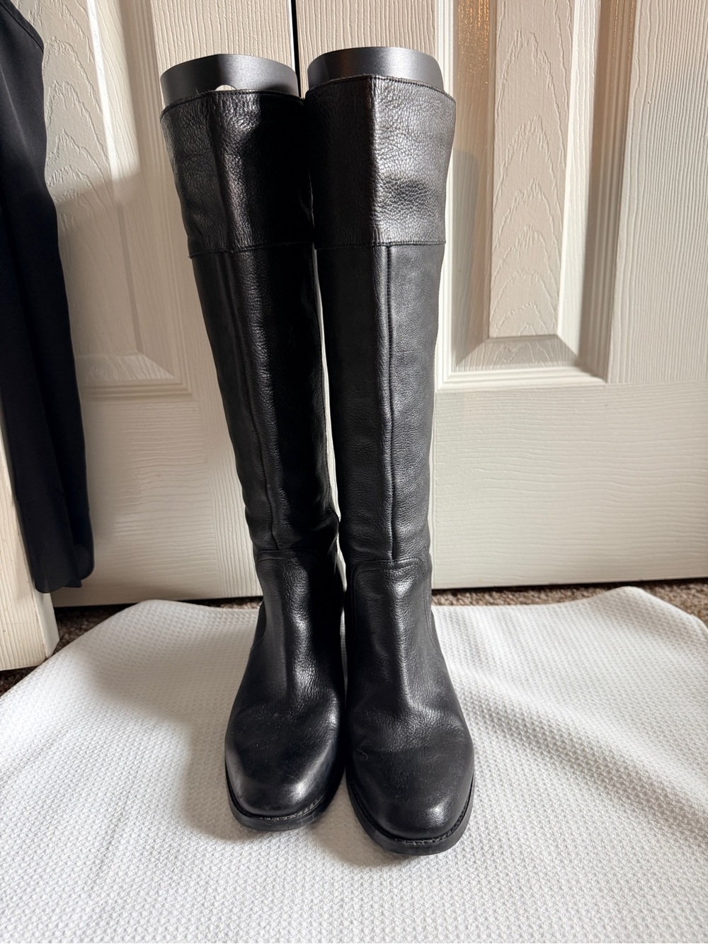 Nine West Black Tall Leather Over-the-Knee Boots